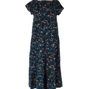 NATURAL LIFE Floral Teal Maxi Dress